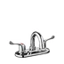 Mezcladoras 4" Dos manijas para lavabo, cuello curvo